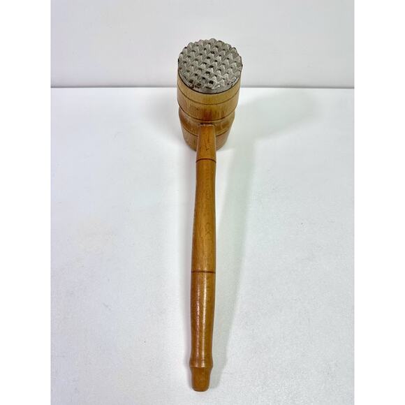 Vintage Wooden Kitchen Mallet Meat Tenderizer 12" long - Picture 2 of 11